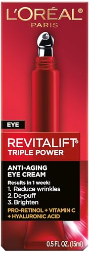 L'Oreal Paris Revitalift Triple Power Anti-Aging Eye Cream, Pro Retinol, Hyaluronic Acid & Vitamin C - Maple Wellness Supplements