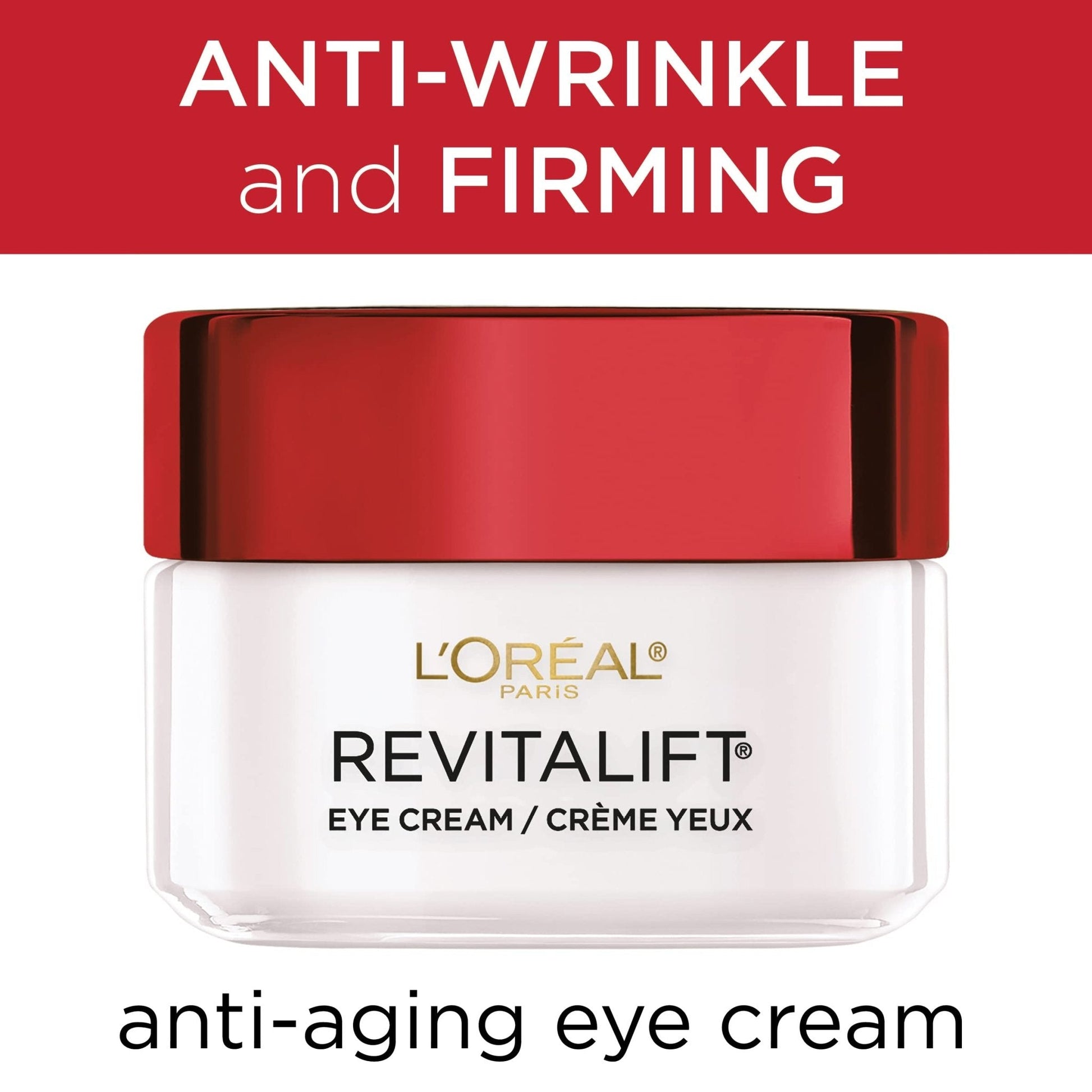 L'Oreal Paris Skincare Revitalift Anti-Wrinkle and Firming Eye Cream with Pro Retinol, Treatment to Reduce Dark Circles, Fragrance Free, 0.5 oz. - Maple Wellness Supplements
