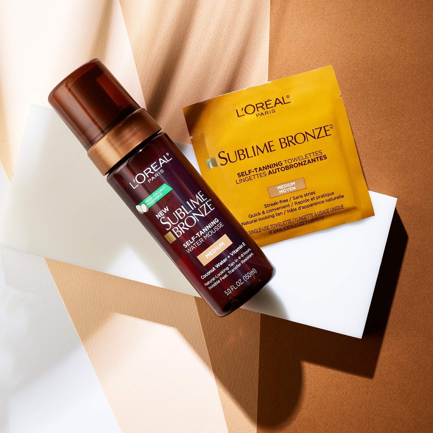 L'Oreal Paris Sublime Bronze Self Tanning Towelettes, Streak-Free, Natural Looking Tan, 6 ct - Maple Wellness Supplements