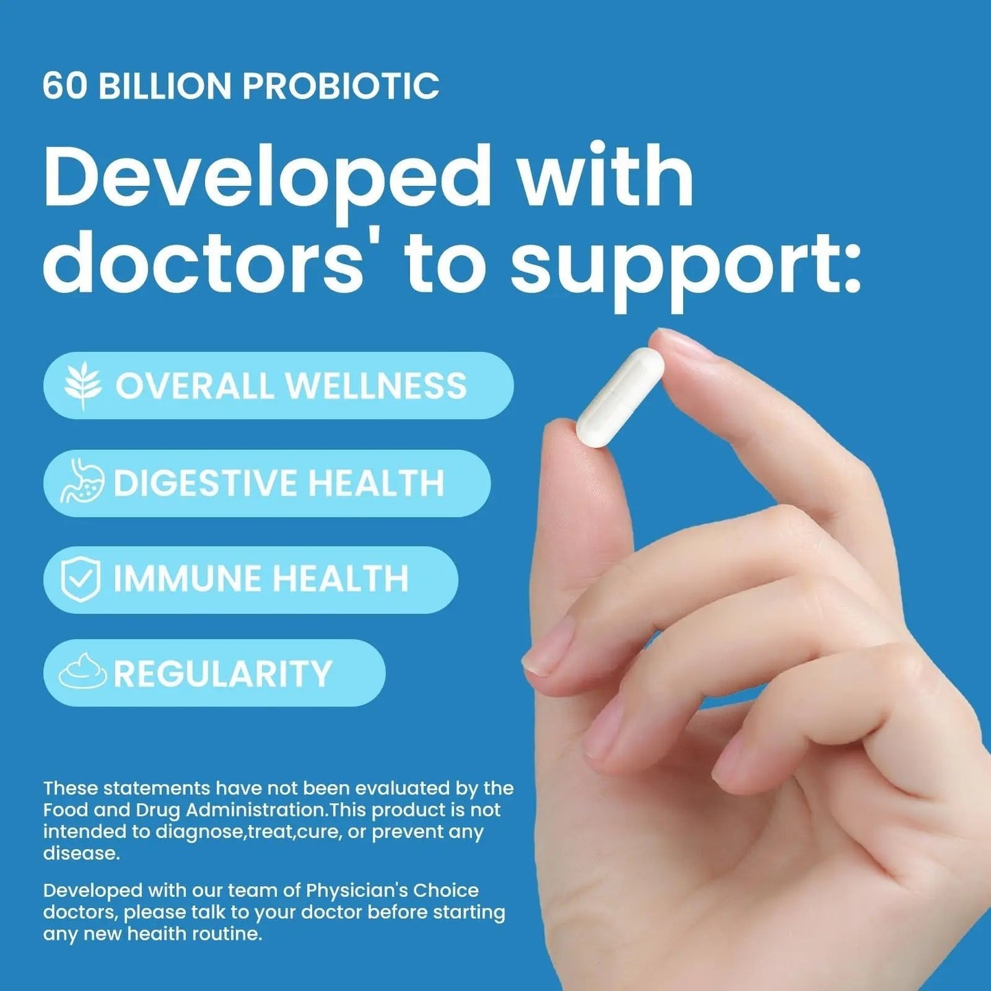 LOUDSAY Probiotics 60 Billion CFU - 10 Strains - Immune, Digestive & Gut Health - Supports Occasional Constipation, Diarrhea, Gas & Bloating - for Women & Men - 60 ct - Maple Wellness Supplements