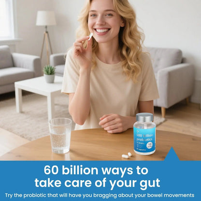 LOUDSAY Probiotics 60 Billion CFU - 10 Strains - Immune, Digestive & Gut Health - Supports Occasional Constipation, Diarrhea, Gas & Bloating - for Women & Men - 60 ct - Maple Wellness Supplements