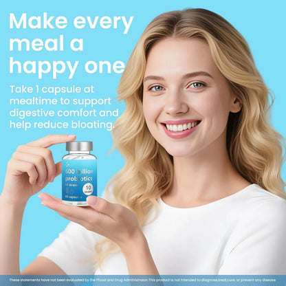 LOUDSAY Probiotics 60 Billion CFU - 10 Strains - Immune, Digestive & Gut Health - Supports Occasional Constipation, Diarrhea, Gas & Bloating - for Women & Men - 60 ct - Maple Wellness Supplements
