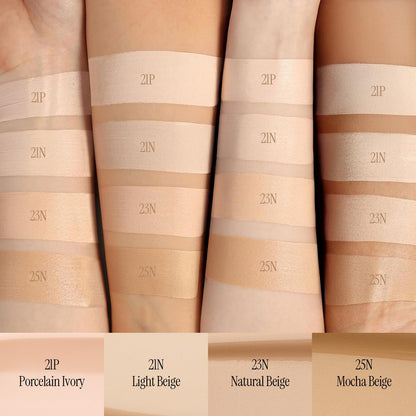 LOVB LOVB Natural Cover Glow Cushion Foundation | Satin Radiant Finish | Korean Foundation Makeup | Long-Lasting Natural Coverage | for All Skin Types 0.42 oz. (23N Natural Beige) - Maple Wellness Supplements