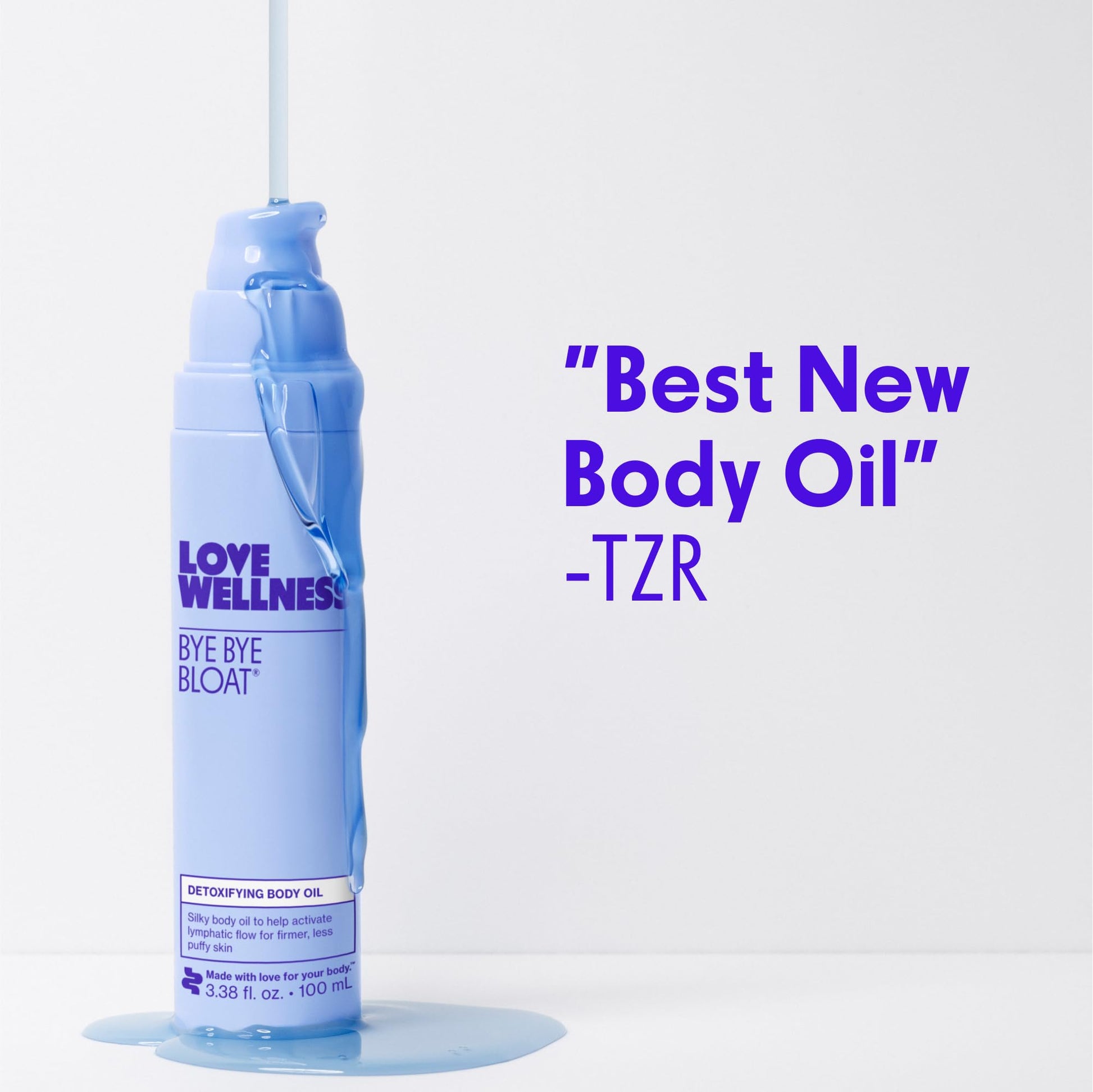 Love Wellness Bye Bye Bloat Detoxifying Body Oil | Lymphatic Drainage Oil to Hydrate, Depuff & Awaken Skin | Reduce Swelling Massage Oil for Women with Peppermint, Grapefruit & Rosemary Oil |100 mL - Maple Wellness Supplements