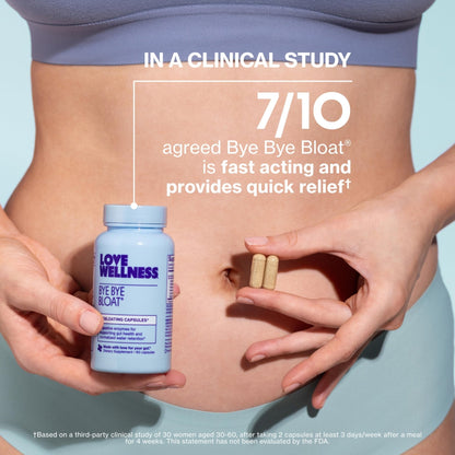 Love Wellness Bye Bye Bloat | Digestive Enzymes for Fast Acting Bloating Relief for Women | Helps Reduce Water Retention & Gas Relief | Supports Digestive Health with Fenugreek & Dandelion | 60 Count - Maple Wellness Supplements