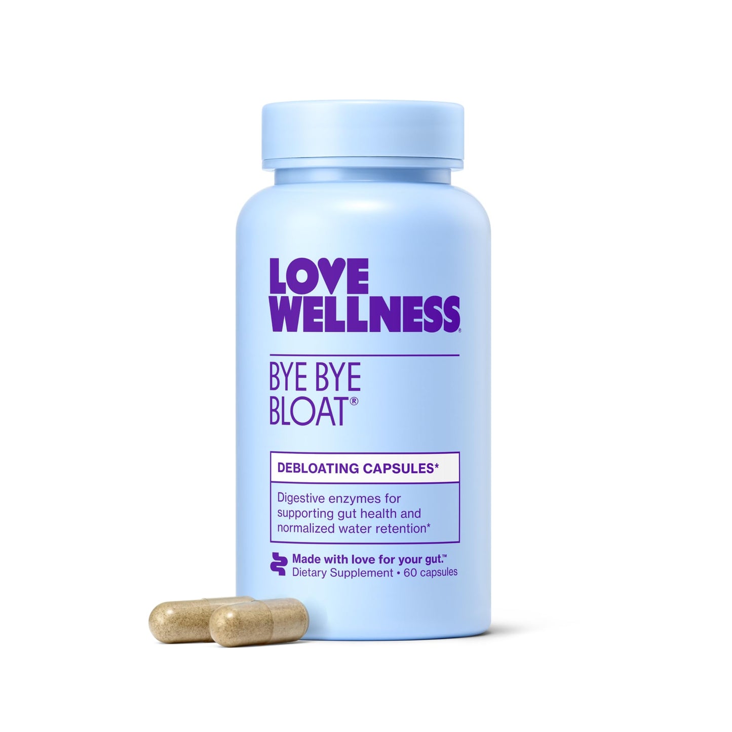 Love Wellness Bye Bye Bloat | Digestive Enzymes for Fast Acting Bloating Relief for Women | Helps Reduce Water Retention & Gas Relief | Supports Digestive Health with Fenugreek & Dandelion | 60 Count - Maple Wellness Supplements