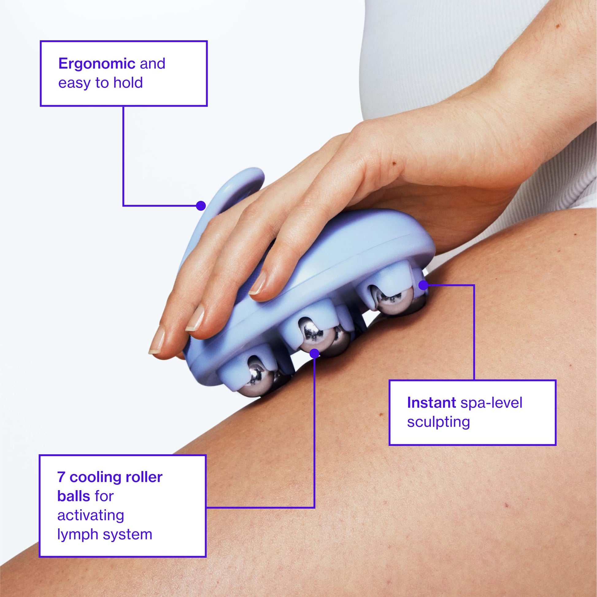 Love Wellness Bye Bye Bloat Lymphatic Massage Roller | Handheld Massager and Body Sculpting Tool | Supports Lymphatic Drainage, Bloating Relief, Skin Hydration & Boost Circulation | 1 Count - Maple Wellness Supplements