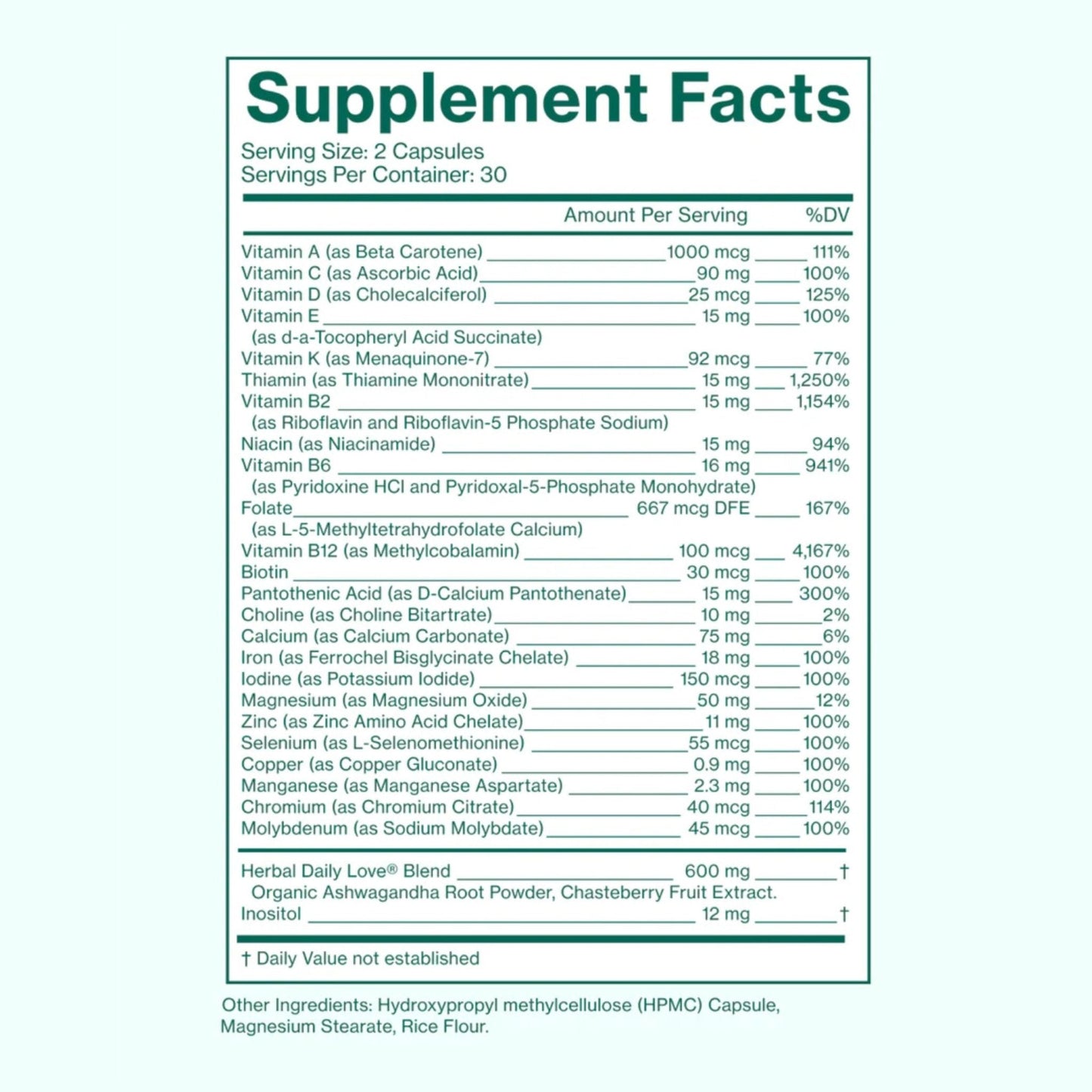 Love Wellness Daily Love Multivitamin for Women | Supports Energy, Cortisol, Immune Health, Stress Relief, & PMS | Complete with Vitamin D, C, Iron, Calcium, Zinc - Maple Wellness Supplements