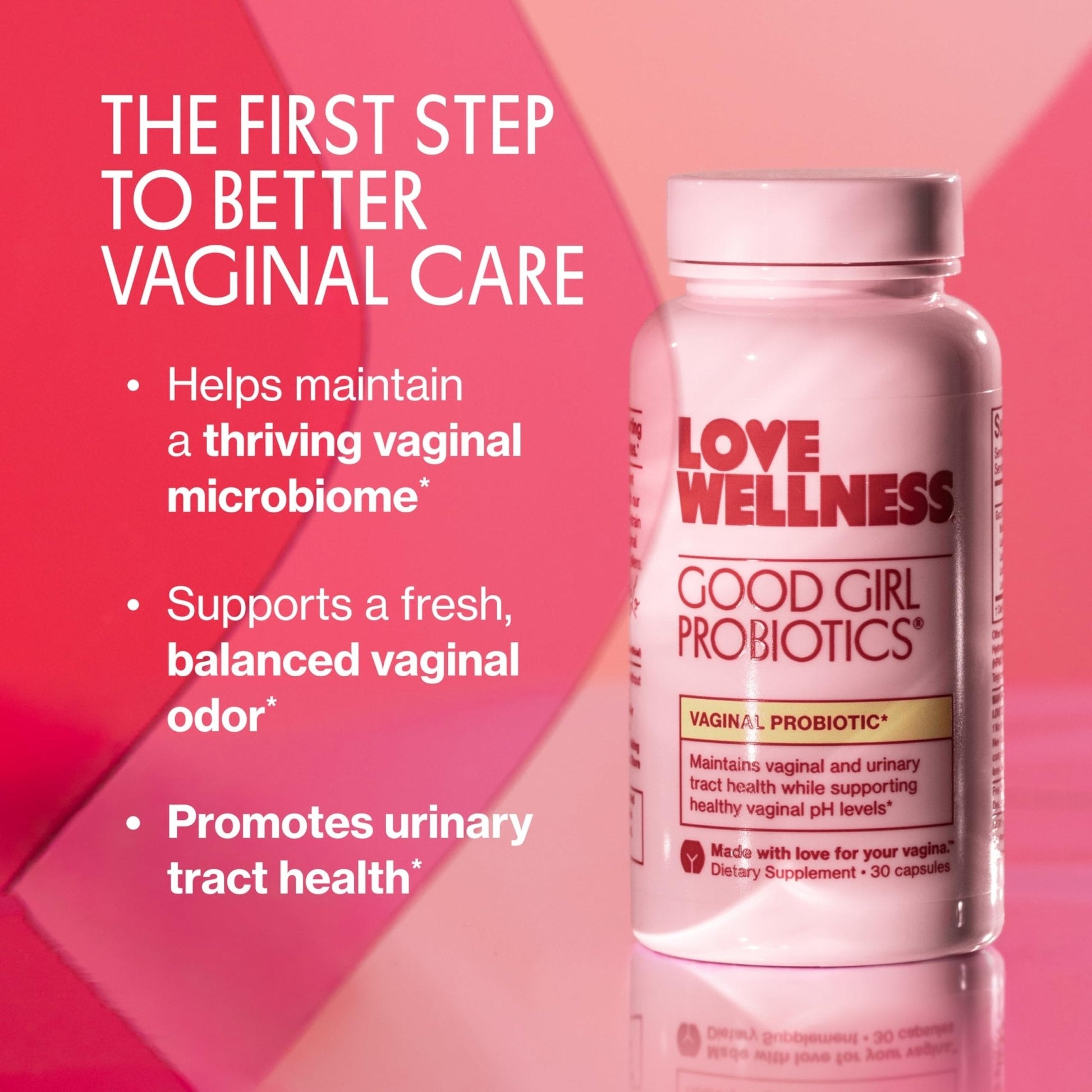 Love Wellness Good Girl Probiotics | Women’s Vaginal Health & pH Balance Supplement | 9-Strain Probiotic for Urinary Tract, Yeast, Odor & Immune Support | Gluten-Free (30-Day Supply) - Maple Wellness Supplements