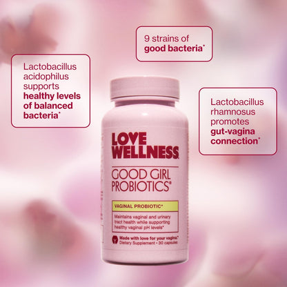 Love Wellness Good Girl Probiotics | Women’s Vaginal Health & pH Balance Supplement | 9-Strain Probiotic for Urinary Tract, Yeast, Odor & Immune Support | Gluten-Free (60-Day Supply) - Maple Wellness Supplements