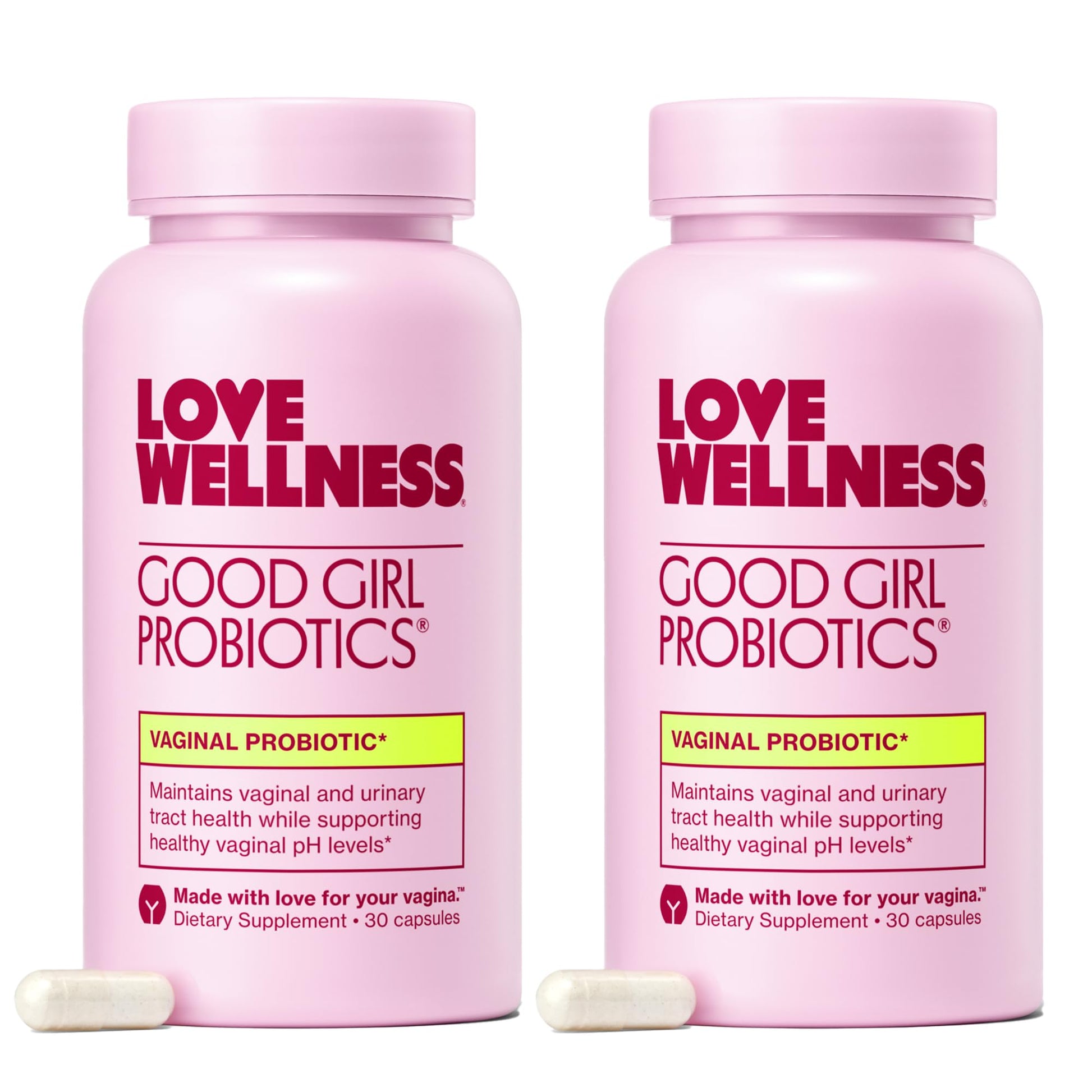 Love Wellness Good Girl Probiotics | Women’s Vaginal Health & pH Balance Supplement | 9-Strain Probiotic for Urinary Tract, Yeast, Odor & Immune Support | Gluten-Free (60-Day Supply) - Maple Wellness Supplements