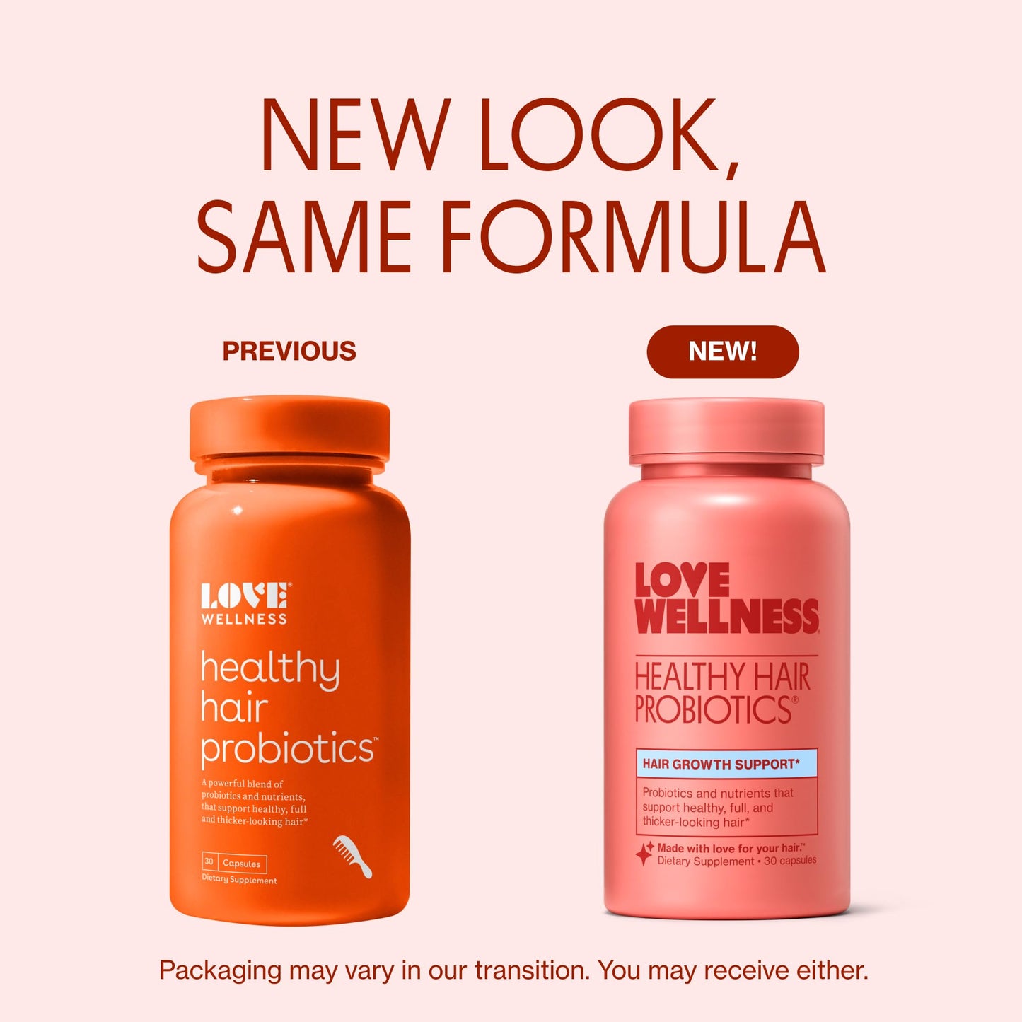 Love Wellness Healthy Hair Probiotics | Support Hair Growth with Biotin and Vitamin B12 & B6 | Supplement for Healthy Scalp & Thicker, Fuller Looking Hair | Safe & Effective | 30 Capsules - Maple Wellness Supplements