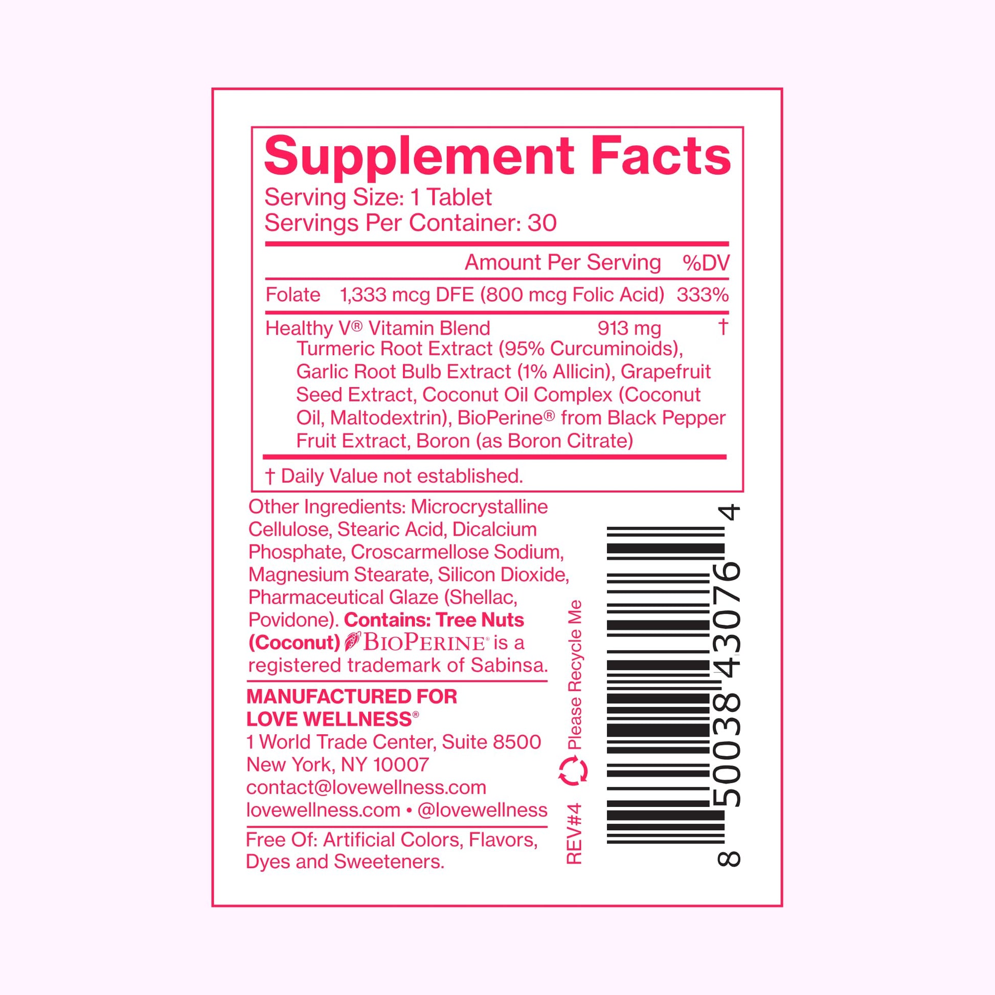 Love Wellness Healthy V Vitamin | Women's Vaginal Health Supplement | pH Balance, Gut Health & Immune Support Supplement | Balance of Candida Yeast with Turmeric, Garlic & Coconut Oil | 30 Count - Maple Wellness Supplements