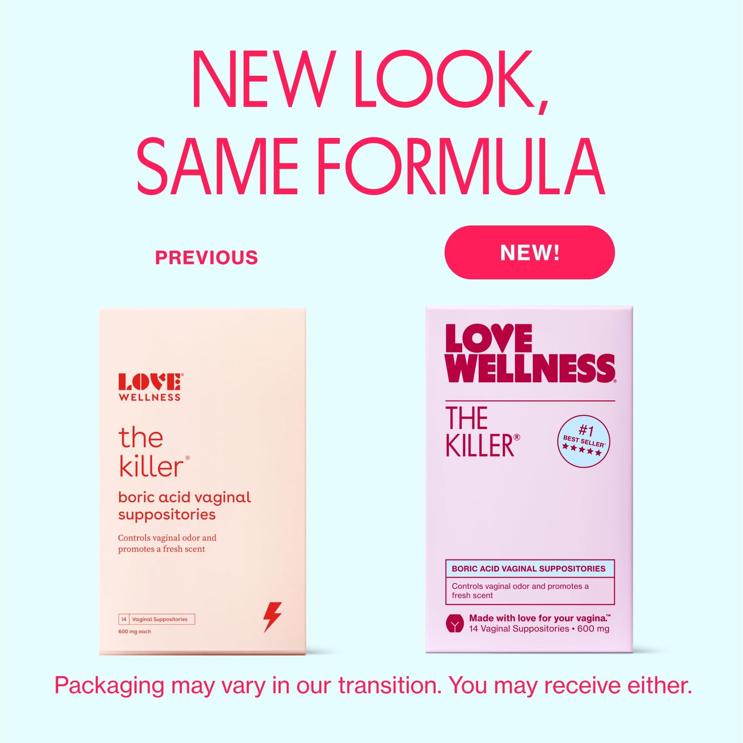 Love Wellness The Killer | 600mg Boric Acid Vaginal Suppositories | Balances pH & Supports Odor Control, a Healthy Vaginal Balance | Fast-Acting & Fragrance-Free | Gentle & Effective | 28 Ct - Maple Wellness Supplements
