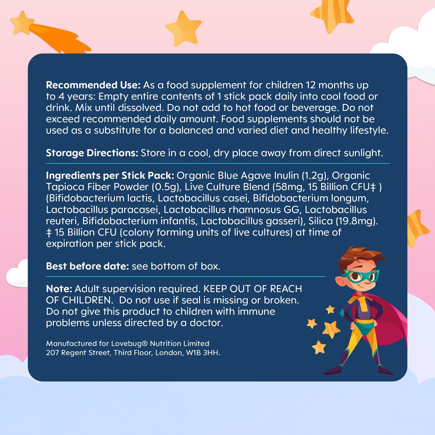 LOVEBUG Kids Probiotic Powder with Prebiotic Fiber - Toddler Immunity Support & Constipation Relief - USDA Organic Probiotics for Childrens Gut & Digestive Health - Maple Wellness Supplements