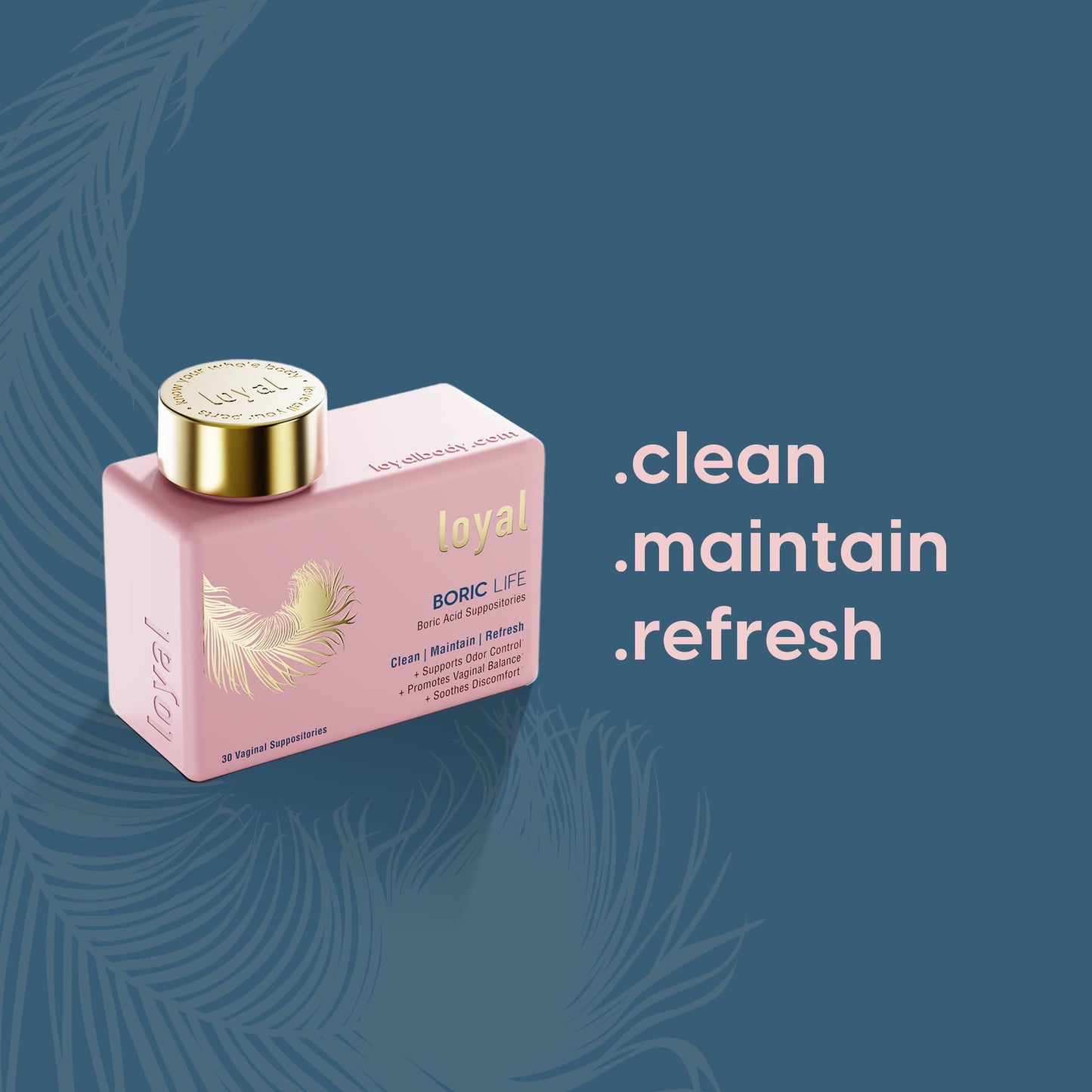Loyal Boric Life - Boric Acid Suppositories - 600mg - Supports Odor Control - Promotes Balance - Soothes Discomfort - Made in USA - 30 Count - Maple Wellness Supplements