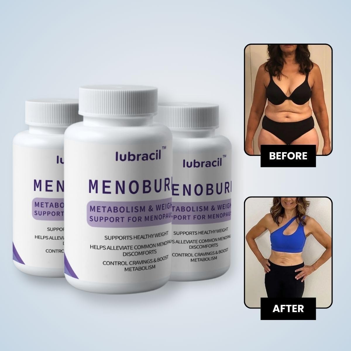 Lubracil Menoburn Perimenopause & Menopause Supplements for Women – Helps Metabolism, Estrogen & Wellness – Targets Hot Flashes, Bloating & Energy – 120 Count, 2 Pack - Maple Wellness Supplements