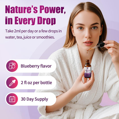 Lukaree Cortisol Supplements for Women, 10 in 1 Cortisol Reducer Detox with Ashwagandha, L-theanine, Kava Kava, Magnesium, Lower Cortisol, Mood, Focus, Sleep Support - 2 FL.OZ, Blueberry Flavor - Maple Wellness Supplements