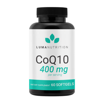 Luma Nutrition CoQ10 400mg Softgels - High-Absorption Coenzyme Q10 - Co Q-10 200mg / 400mg Per Serving - Heart Health - 60 Liquid Softgels - Maple Wellness Supplements