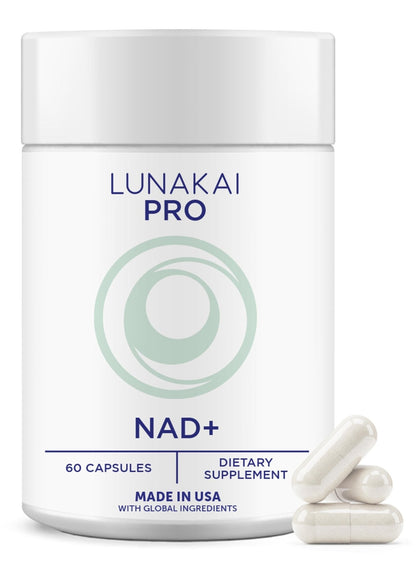 Lunakai PRO USA Made Dual-Pathway NAD+ Formula with NR & Resveratrol – Natural NAD Supplement for Women & Men – Healthy Aging & Cellular Health Support, 60ct - Maple Wellness Supplements