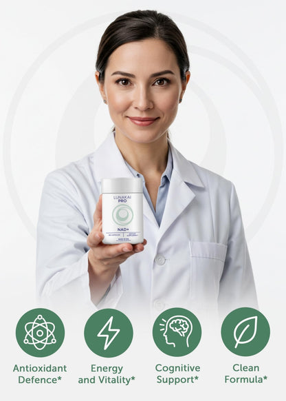 Lunakai PRO USA Made Dual-Pathway NAD+ Formula with NR & Resveratrol – Natural NAD Supplement for Women & Men – Healthy Aging & Cellular Health Support, 60ct - Maple Wellness Supplements