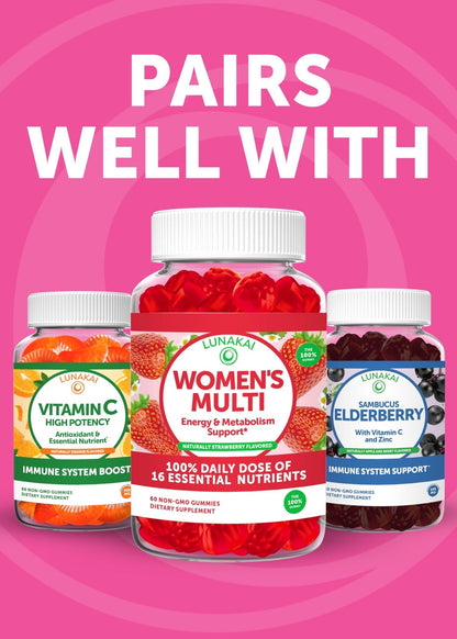 Lunakai USA Made Prebiotic + Probiotic Gummies for Women and Men - High Potency 5 Billion CFUs with Fibers - Non-GMO Gut Health Support - 3 Pack - Maple Wellness Supplements