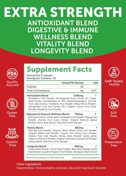 Lunakai USA Made Superfood Fruits & Veggies Supplement & Irish Sea Moss Bundle with 4 Blends, Black Seed Oil & Ashwagandha for Immune & Wellness Support - Maple Wellness Supplements