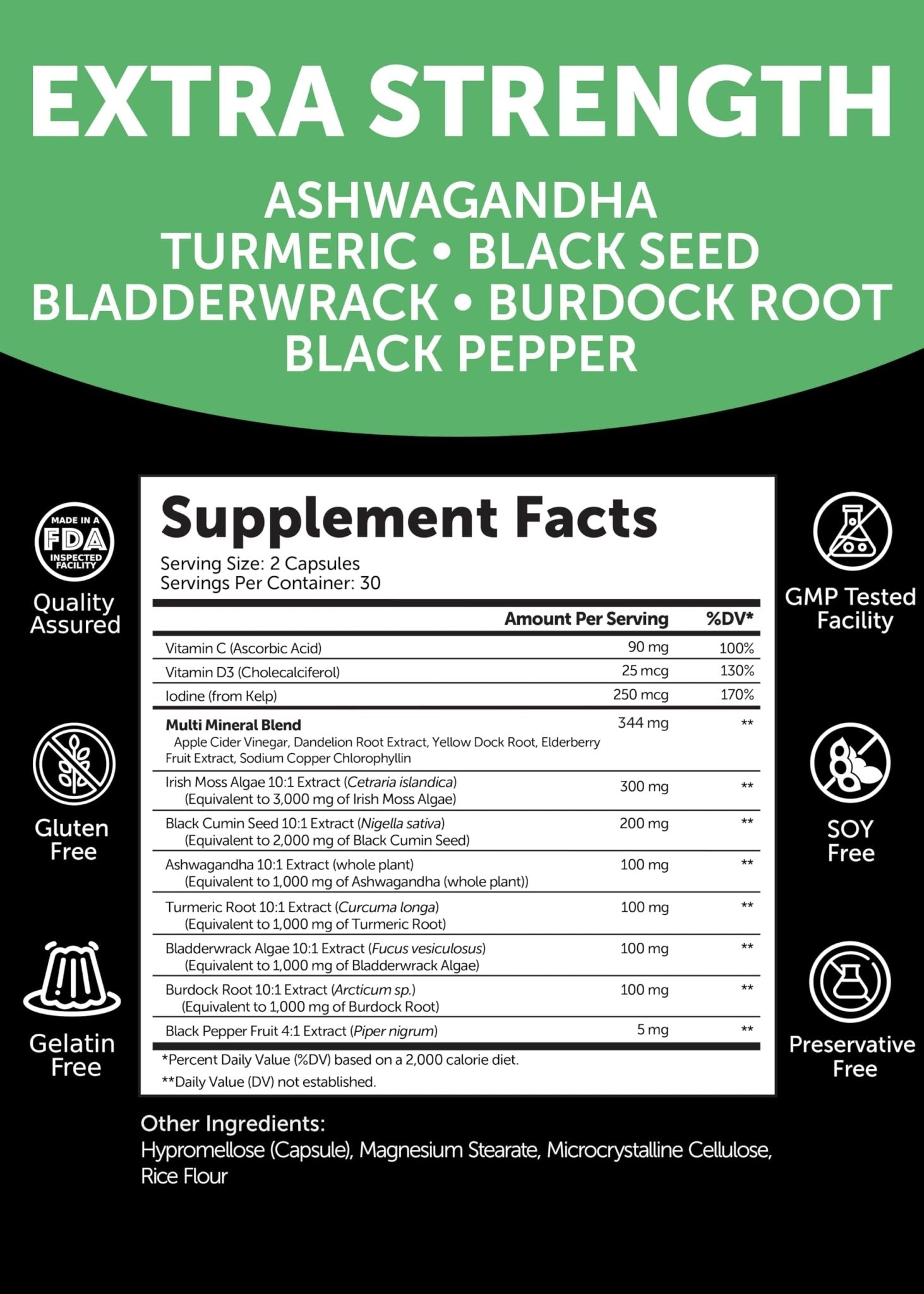 Lunakai USA Made Superfood Fruits & Veggies Supplement & Irish Sea Moss Bundle with 4 Blends, Black Seed Oil & Ashwagandha for Immune & Wellness Support - Maple Wellness Supplements