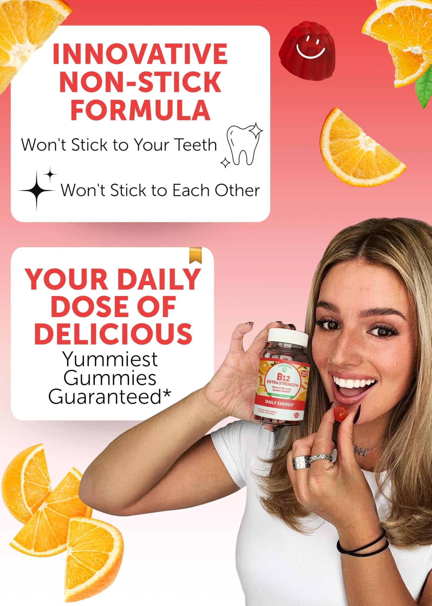 Lunakai USA Made Vitamin B12 Gummies 3000mcg, B12 Vitamins for Energy, Brain & Metabolism Support, Methylcobalamin for Adults, Women & Men, - Maple Wellness Supplements