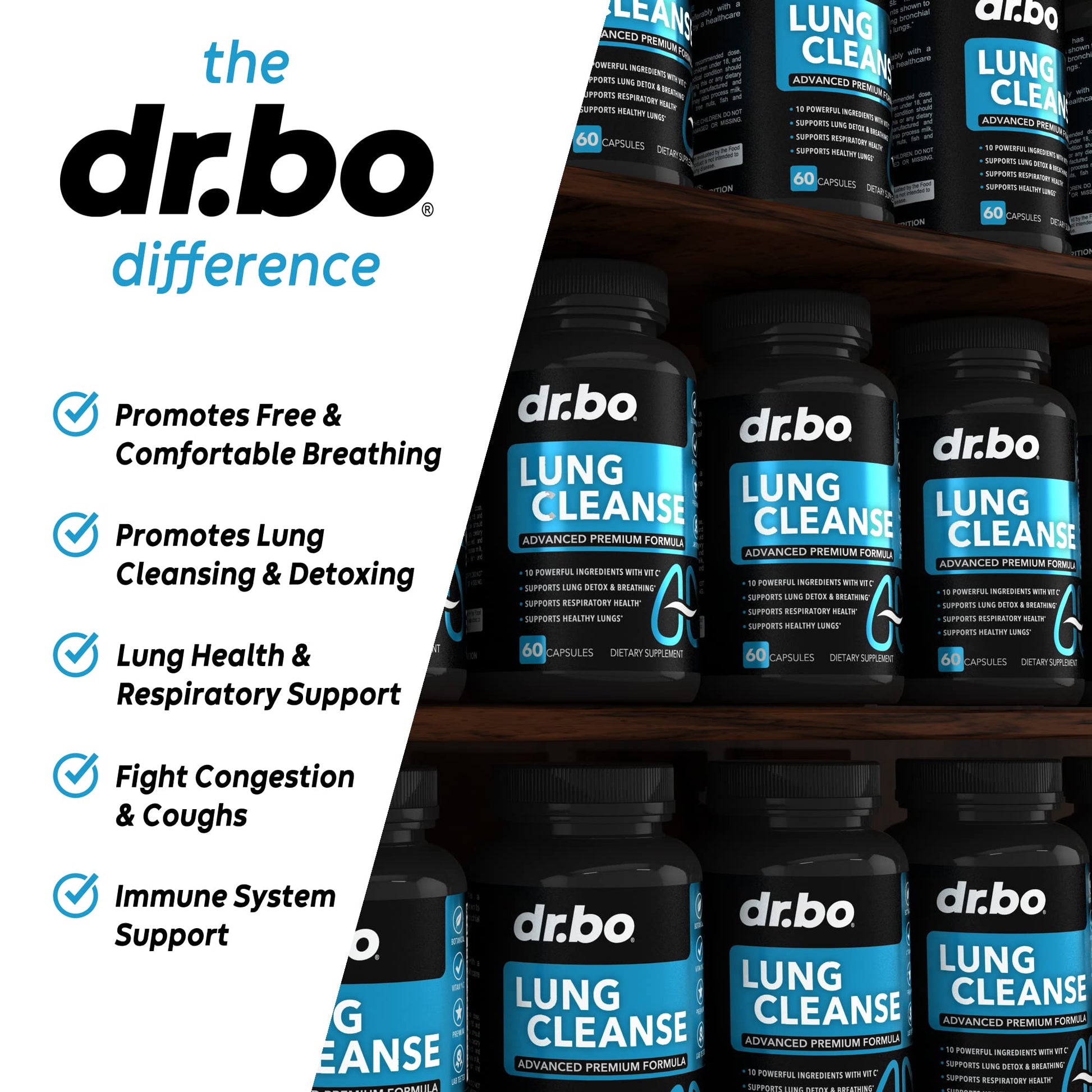 Lung Cleanse Support Supplement - Respiratory Supplements to Quit & Stop Smoking Aids - Herbal Detox for Lungs & Bronchial Health - Smokers Cleanser Breathe Aid for Mucus Clear Relief - 60 Capsules - Maple Wellness Supplements