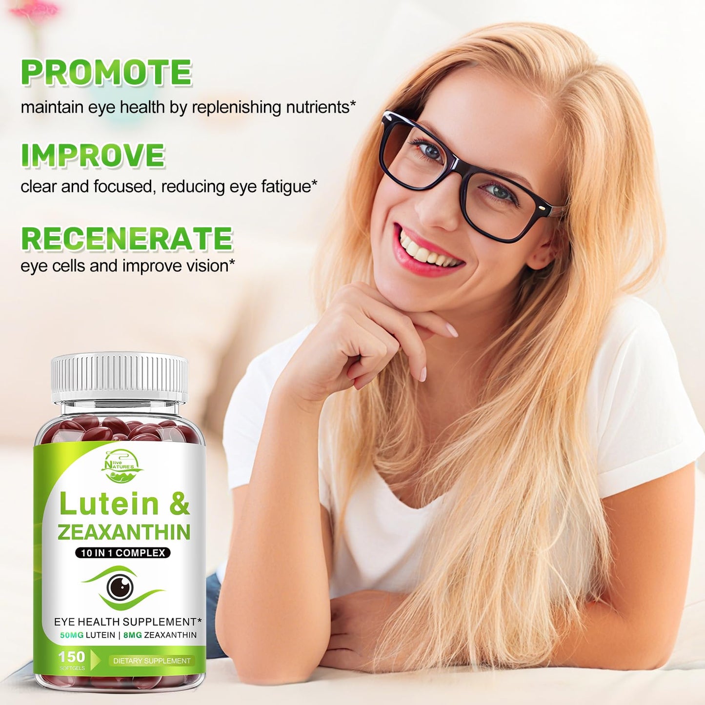 Lutein and Zeaxanthin Supplements, Eye Vitamin & Mineral Supplement, Multivitamin for Vision & Ocular Health with Omega-3, Protect and Enhance Your Eye - Maple Wellness Supplements