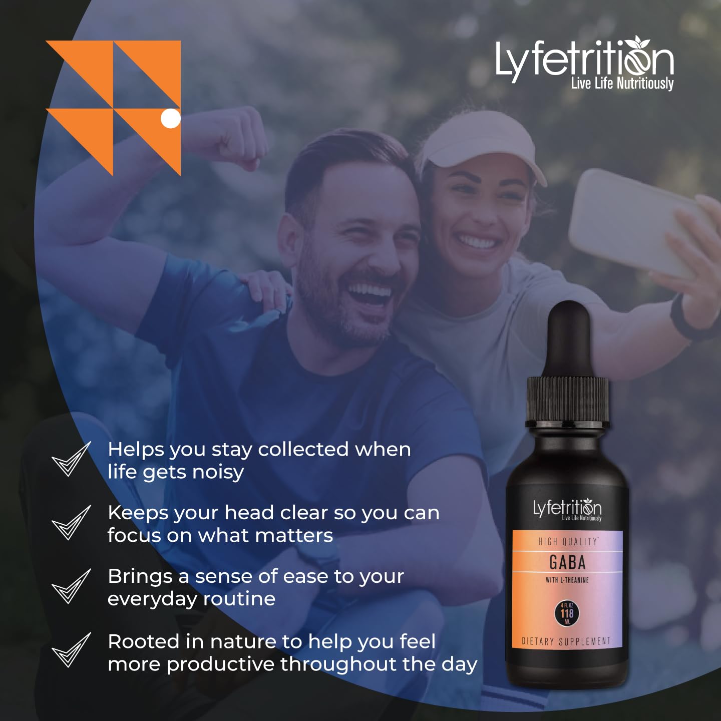Lyfetrition GABA with L-Theanine, Ginkgo Biloba (Salisburia biloba) Extract, Organic Peruvian MACA Root (Lepidium meyenii) Extract, 118 ml, 4 FL Oz Liquid, 220 Servings, Made in USA, Quick Absorption - Maple Wellness Supplements
