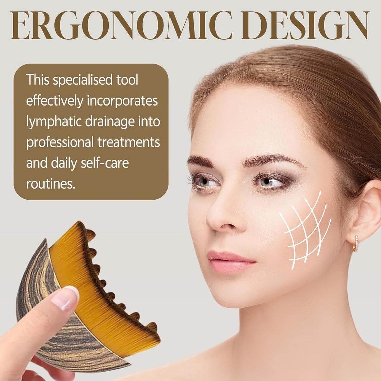 Lymphatic Contour Face Brush,Lymphatic Face Brush,Lymphatic Drainage Brush,Dry Brush,Neck,Chin & Face Sculpting,Anti-Puffiness,Gua Sha & Improves Skin Glow,Skin Care Massage Tools. - Maple Wellness Supplements