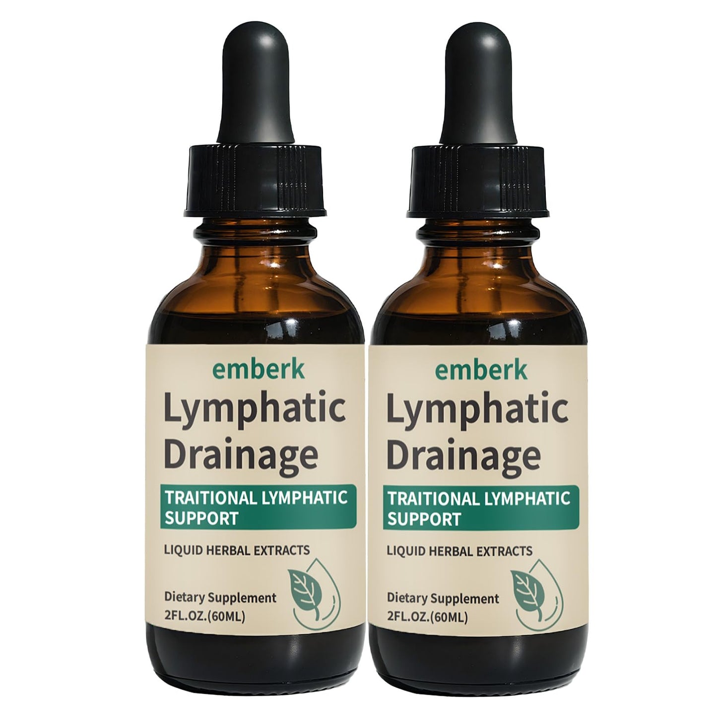 Lymphatic Drainage Drops, 2000mg Herbal Blend with Elderberry & Echinacea Dandelion，– Supports Lymphatic Drainage, Immune System & Detox 2 fl oz (2pcs) - Maple Wellness Supplements