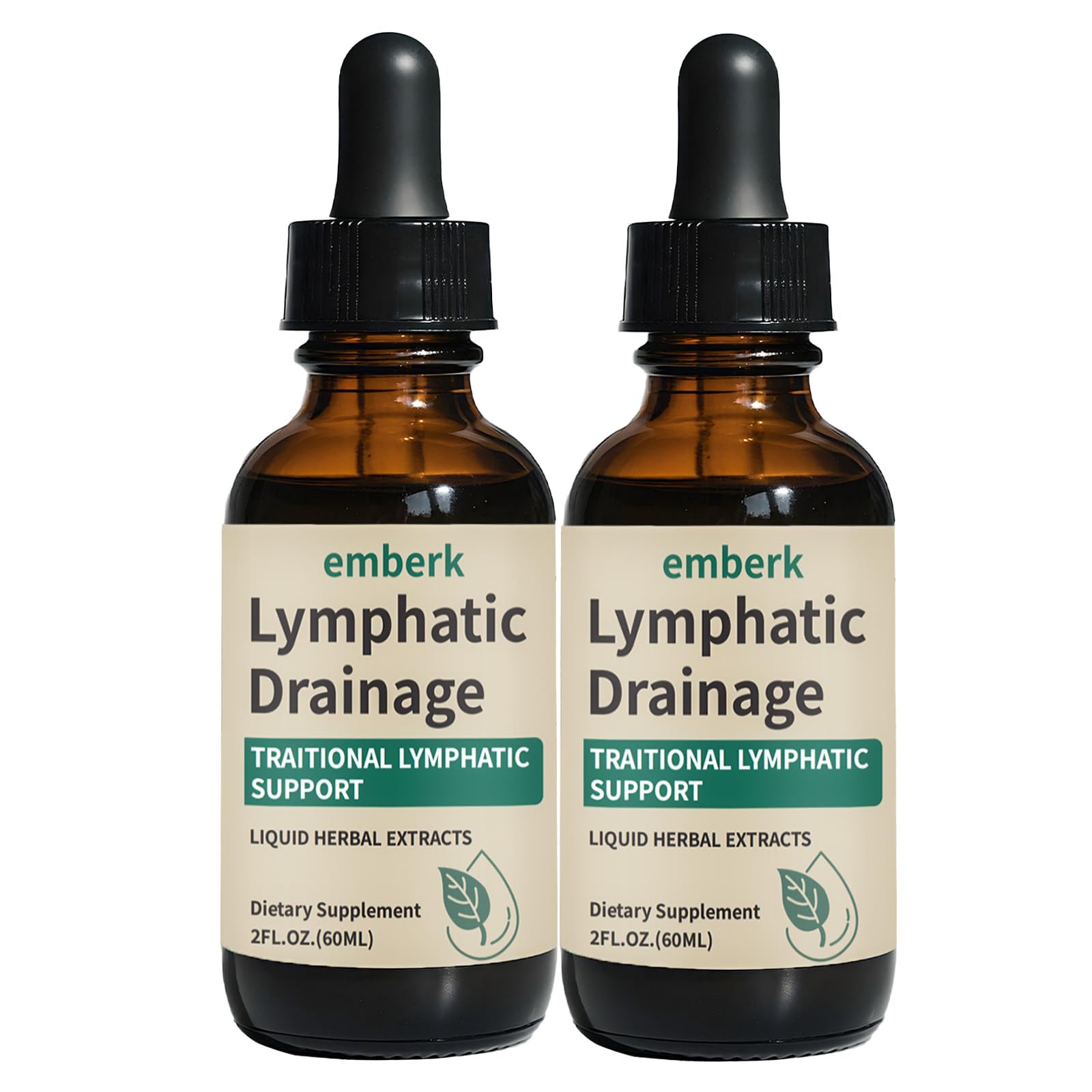 Lymphatic Drainage Drops, 2000mg Herbal Blend with Elderberry & Echinacea Dandelion，– Supports Lymphatic Drainage, Immune System & Detox 2 fl oz (2pcs) - Maple Wellness Supplements