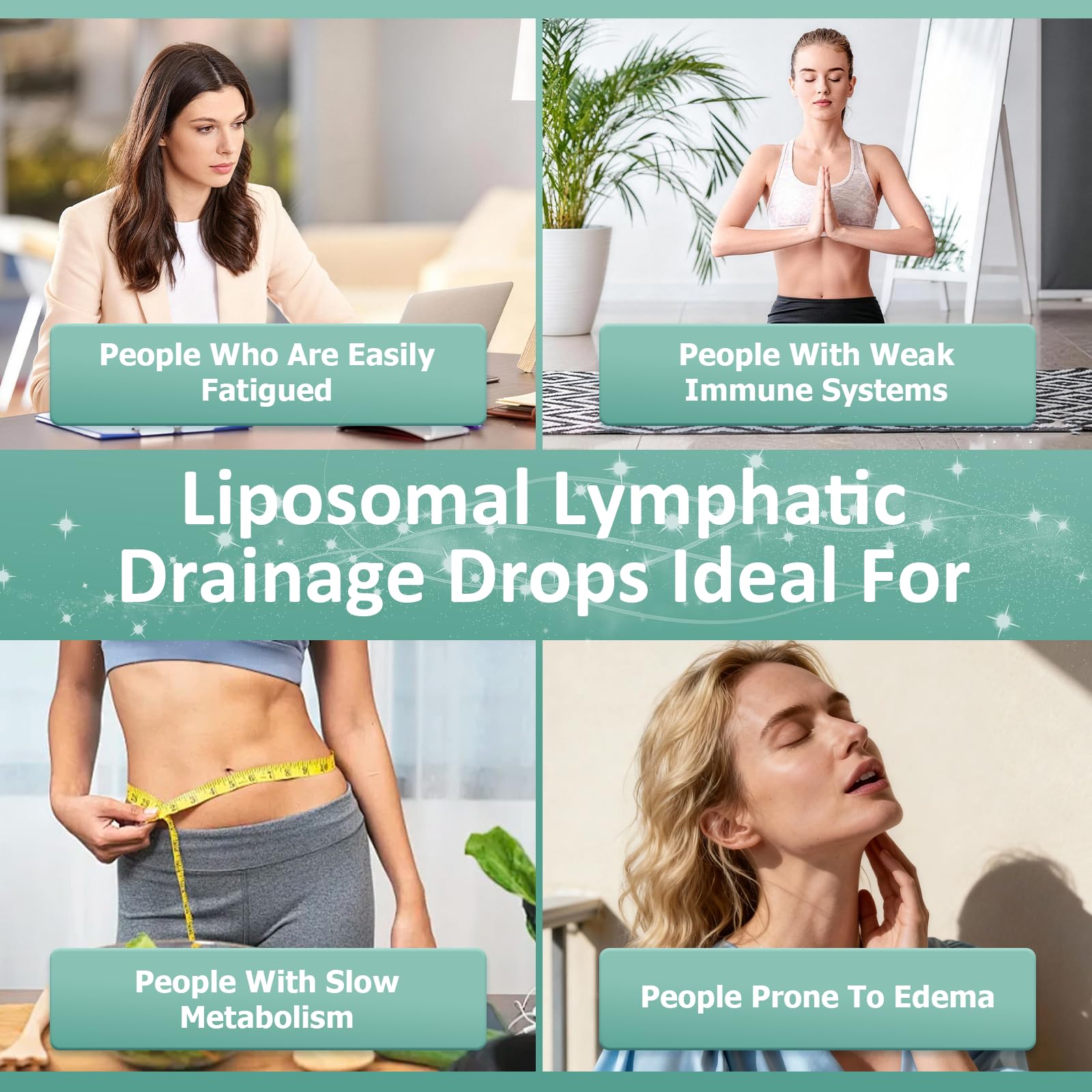 Lymphatic Drainage Drops, 6-IN-1 Lymphatic Complex w. Burdock Dandelion Kelp Cleavers, New Maximum Potency Lymph System Support for Bloat Balance Cortisol Immune Full Body Detox & Skin Vitality - Maple Wellness Supplements