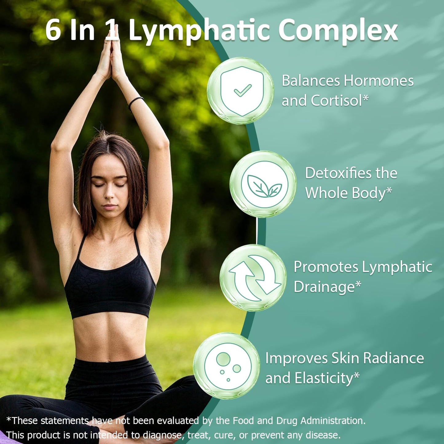 Lymphatic Drainage Drops, 6-IN-1 Lymphatic Complex w. Burdock Dandelion Kelp Cleavers, New Maximum Potency Lymph System Support for Bloat Balance Cortisol Immune Full Body Detox & Skin Vitality - Maple Wellness Supplements