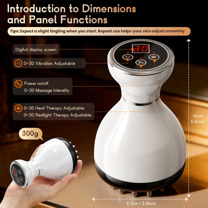 Lymphatic Drainage Massager & Anti Cellulite Massage Tool, Helps Reduce Stretch Marks & Cellulite, for Legs, Arms & Belly, Body Sculpting Machine with Microcurrent & Red-Light & Heat & Vibration - Maple Wellness Supplements