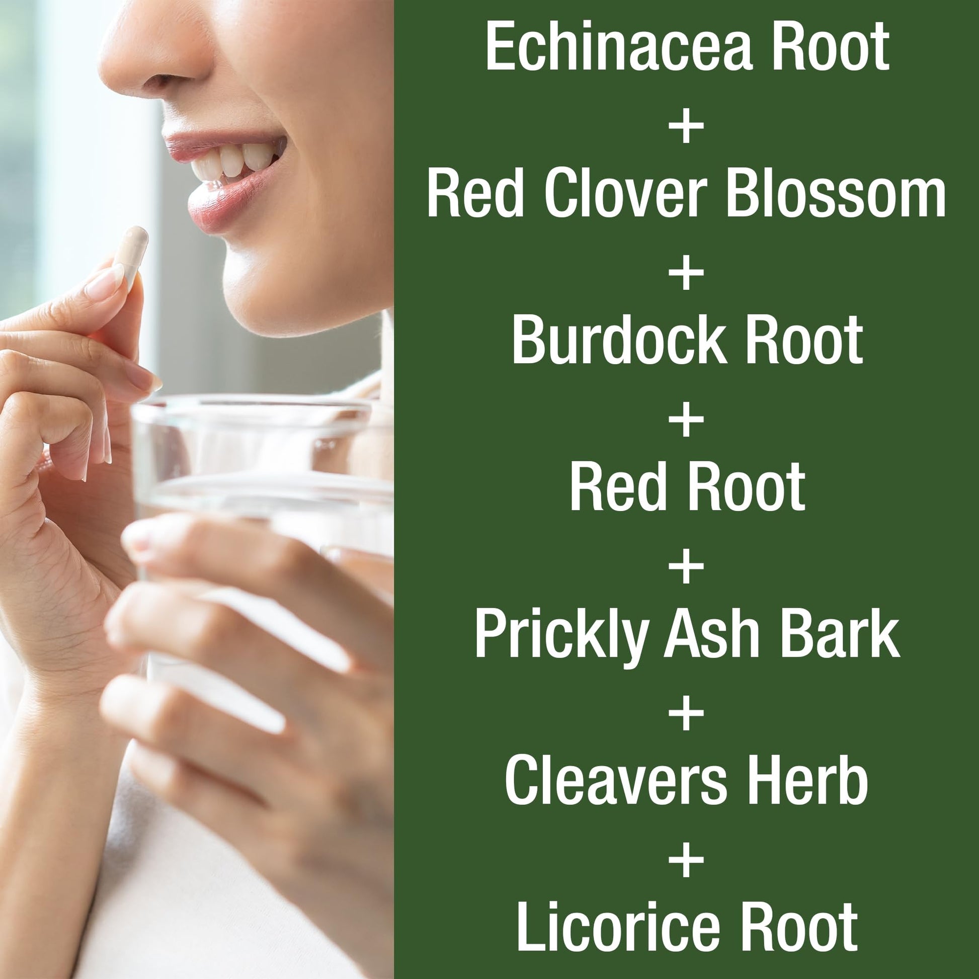 Lymphatic Drainage Supplement. 7-in-1 Lymph System Support Capsules to Detox & Cleanse. with Vegan Ingredients Echinacea Root, Red Clover Blossom, Burdock Root, Red Root, Licorice Root for Women, Men - Maple Wellness Supplements