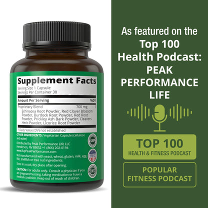 Lymphatic Drainage Supplement. 7-in-1 Lymph System Support Capsules to Detox & Cleanse. with Vegan Ingredients Echinacea Root, Red Clover Blossom, Burdock Root, Red Root, Licorice Root for Women, Men - Maple Wellness Supplements