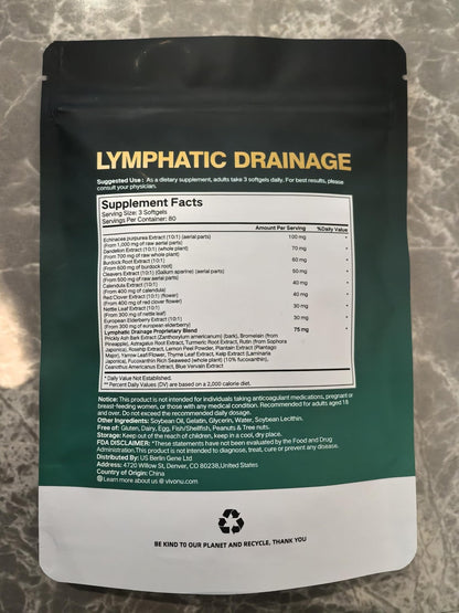 Lymphatic Drainage Supplements, 240 Softgels, Lymph System Support Supplement for Women & Men, 21-in-1 Herbal Blend with Echinacea, Dandelion, Burdock - Maple Wellness Supplements