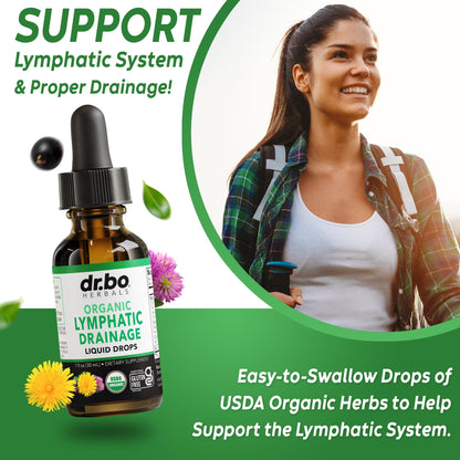Lymphatic Drainage Supplements Drops - Organic Lymphatic Support Liquid Drops Cleanse with Echinacea, Lymph System Support Supplement, Lymph Node Detox Cleanse System Drainage - 1oz Non-GMO Organics - Maple Wellness Supplements