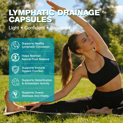 Lymphatic Drainage Supplements - Lymphatic Drainage Capsule for Detox & Cleanse, Immune Support - Natural Herbal Blends with Dandelion, Burdock, Cleavers & Echinacea, 90 Capsules - Maple Wellness Supplements