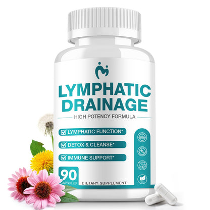 Lymphatic Drainage Supplements - Lymphatic Drainage Capsule for Detox & Cleanse, Immune Support - Natural Herbal Blends with Dandelion, Burdock, Cleavers & Echinacea, 90 Capsules - Maple Wellness Supplements