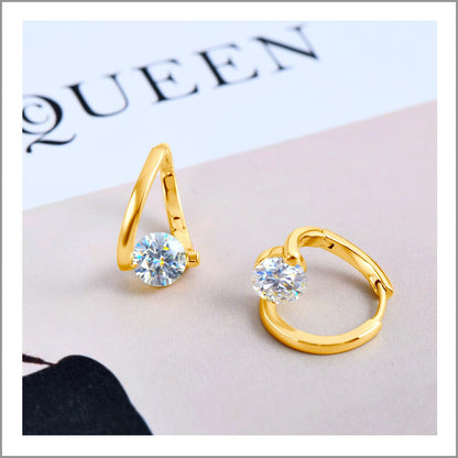 Lymphatic Germanium Earrings Lymphatic Drainage Earrings Atheniz Lymphatic Earrings Cubic Zirconia Earring Lymphatic Hoop Earrings for Women (gold+silver) - Maple Wellness Supplements