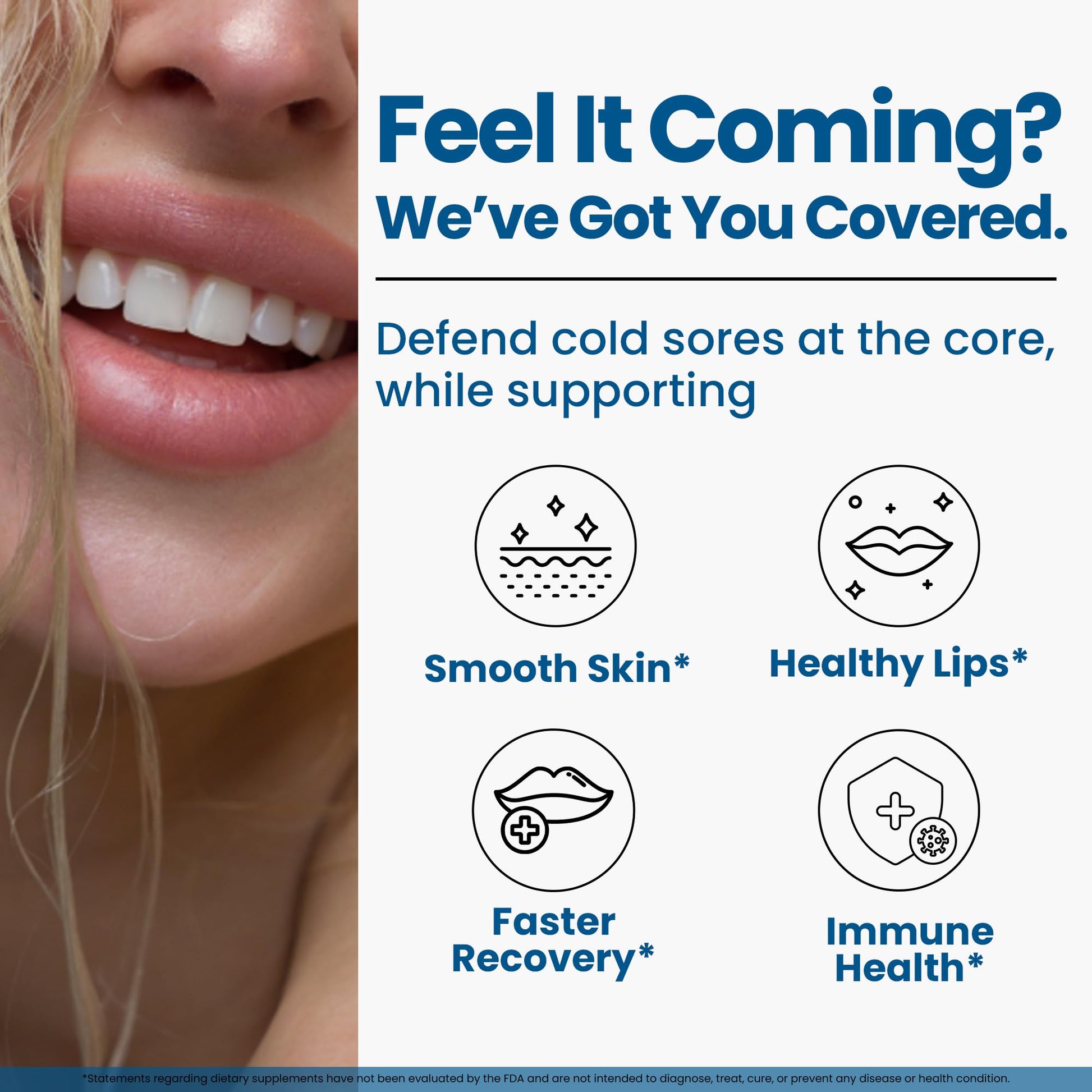 Lysine Cold Sore Treatment for Lips with Pre-Probiotics & VIT C | 1 Month Supply | Supercharged Lysine Capsules with Rhamnosus & Acidophilus for Cold Sores Relief - Maple Wellness Supplements