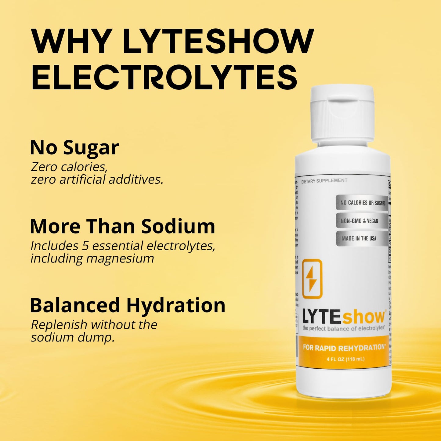 LyteShow - Electrolyte Drops for Rapid Rehydration + Digestion + Brain + Energy + Immunity - Maple Wellness Supplements