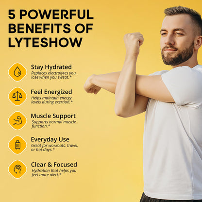 LyteShow - Electrolyte Drops for Rapid Rehydration + Digestion + Brain + Energy + Immunity - Maple Wellness Supplements