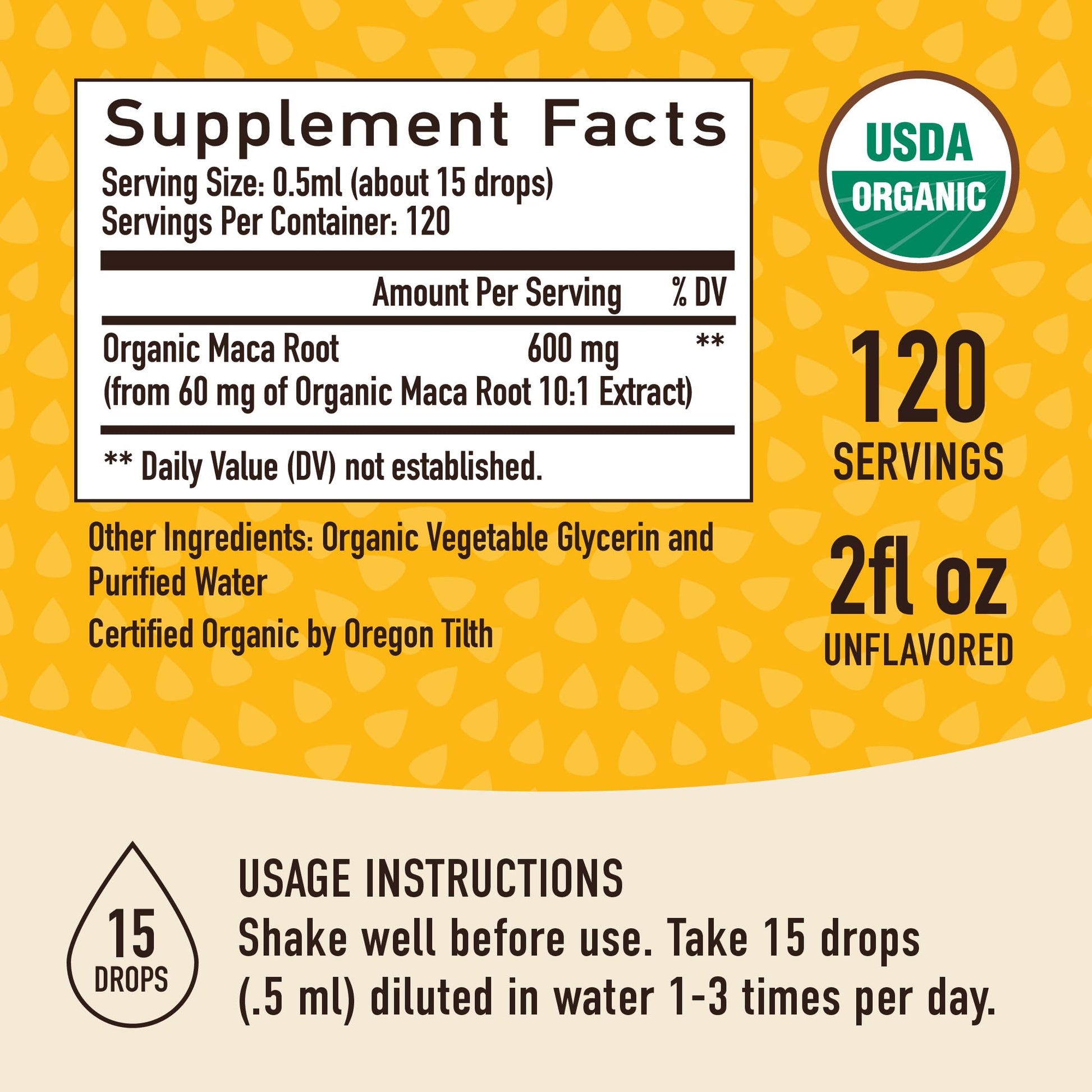 Maca Root Liquid Drops for Organic Energy Support for Women & Men | 2 Fluid Ounces | Support Hormone Balance, Mood, Energy & Fitness - Maple Wellness Supplements
