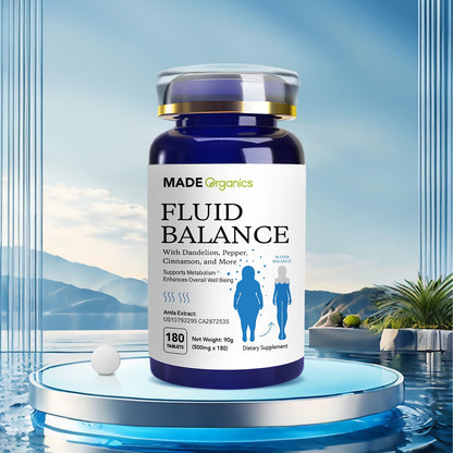 MADE Organics Water Retention Pills, Natural Diuretic for Bloating Relief & Fluid Balance, Herbal Supplement with Patented Amla & Dandelion - Maple Wellness Supplements